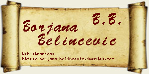 Borjana Belinčević vizit kartica